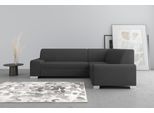 Ecksofa DOMO COLLECTION "Anzio in kubischer Formensprache, flache Armlehnen, L-Form", grau (anthratzit), B:259cm H:85cm T:191cm, Sofas, Ecksofa, Wahlweise mit Bettfunktion und Federkern für hohen Sitzkomfort