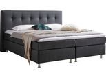 Boxspringbett, grau (charcoal), B:215cm L:210cm, Bezug Bett: Feinstruktur 100% Polyester;Bezug Bonnell-Federkernmatratze: 100% Polyester;Bezug Kaltschaummatratze: 100% Polyester;Bezug Tonnentaschenfederkernmatratze: 80% Baumwolle, 20%Polyester;Topper: Komfortschaum mit Bezug 100% Polyester, WESTFALIA SCHLAFKOMFORT, Komplettbetten, Boxspringbett, mit Topper