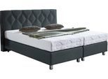 Boxspringbett "Phönix", grau (charcoal), B:195cm L:210cm, Bezug Bett: Microvelours (100% Polyester) oder Feinstruktur (100% Polyester);Bezug Bonnell-Federkernmatratze: 100% Polyester;Bezug Kaltschaummatratze: 100% Polyester;Bezug Tonnentaschenfederkernmatratze: 80% Baumwolle, 20%Polyester, WESTFALIA SCHLAFKOMFORT, Komplettbetten, Boxspringbett
