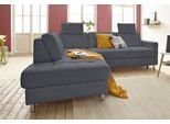 Ecksofa SIT & MORE "Pablo L-Form", grau (dunkelgrau), B:233cm H:80cm T:196cm, Luxus-Microfaser ALTARA NUBUCK (100% Polyester) / Struktur fein (100% Polyester);Luxus-Microfaser ALTARA NUBUCK (100% Polyester) / Struktur (90% Polyester, 10% Polyamid), Sofas, Ecksofa, wahlweise mit Bettfunktion und Bettkasten