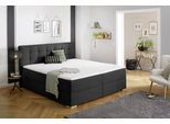 Boxbett HOME AFFAIRE "Olivet mit Bettkasten", grau (anthrazit), B:194cm L:230cm, Komplettbetten, Boxbett, in 4 Farben, 4 Breiten, 2 Matratzenarten, auch in Überlänge 220 cm