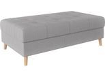 Polsterhocker HOME AFFAIRE "CHARRE XXL, Steppung im Sitzbereich, Maße: B/T/H: 118/73/40 cm", grau (hellgrau), B:118cm H:40cm T:73cm, 100% Polyester, Hocker, Polsterhocker, passend zur Serie CHARRE, auch in Cord und Bouclé