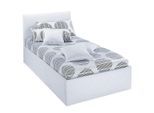 Polsterbett, weiß, B:112cm L:212cm, Bezug Bett: Kunstleder;Bonnell-Federkernmatratze: Baumwoll-Mischgewebe (51% Polypropylen, 39% Polyester, 10% Baumwolle);Kaltschaummatratze: 100% Polyester, Bezug abnehm- und waschbar bis 60C Polyester), WESTFALIA SCHLAFKOMFORT, Betten, Polsterbett, mit Bettkasten