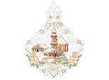 Fensterbild "Kirche" Gr. 1, braun (braun, ecru, goldfarben), B:20cm H:27cm, Polyester, W. REUTER & SOHN - PLAUENER SPITZE, Fensterbilder, Fensterbild, Made in Germany