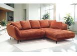 Ecksofa EXXPO - SOFA FASHION "Midway Easy-Lift-Bettfunktion, 15cm bodenfrei, bequem, Breite 282cm", braun (rust), B:282cm H:91cm T:187cm, Sofas, Ecksofa, inkl. Bettfunktion und praktischem Bettkasten, L-Form