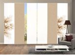 Schiebegardine HOME WOHNIDEEN "KESSI 6er SET" Gr. 1, beige (sand), B:60cm H:245cm, Polyester, Gardinen, Schiebegardine, Schiebevorhang Digidruck 6er Set KESSI
