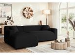 Ecksofa HOME AFFAIRE "LILLIANA Designsofa, L-Form mit Recamiere rechts/links bestellbar", schwarz, B:256cm H:76cm T:160cm, 100% Polyester, Sofas, Ecksofa, L-Form mit Wellenunterfederung, Maße B/T/H: 256/160/76 cm