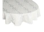 Tischdecke ADAM "Wave", beige (natur, hellgrau, beige), B:220cm L:145cm, Bio-Baumwolle, Leinen, Tischdecken, Tischdecke, aus Leinen und Bio-Baumwolle