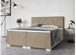 Bett HOME AFFAIRE "Liania mit Matratze und Topper, in 2 Breiten (160 und 180 cm)", grau (taupe), B:182cm H:119cm L:209cm, 100% Polyester, Betten, Bett, Boxspringbett mit Bettkasten, Matratze (BFK/TFK) und Topper