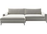 Ecksofa HOME AFFAIRE "Downtown, B/T/H: 272/190/84 cm L-Form", silber, B:272cm H:84cm T:190cm, 100% Polyester, Sofas, Ecksofa, weicher Sitzkomfort auch in Cord und Bouclé, incl. Zierkissen