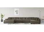 Wohnlandschaft HOME AFFAIRE "Skara U-Form", grau (taupe), B:390cm H:86cm T:190cm, 100% Polyester, Sofas, Wohnlandschaft, Lounge-Sofa mit Federkernpolsterung, in vielen Bezugsvarianten