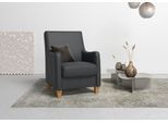 Sessel HOME AFFAIRE "Palmera, B: 70 cm", schwarz, B:70cm H:93cm T:75cm, Luxus-Microfaser (100% Polyester);Struktur (100% Polyester);Luxus-Microfaser in Lederoptik (100% Polyester), Sessel, Sessel, mit Federkern