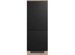 Kühlumbauschrank FLEX-WELL "Capri", schwarz (schwarz, endgrain oak), B:60cm H:160,6cm T:60cm, Holzwerkstoff, Schränke, Kühlumbauschrank, (B x H x T) 60 x 161 x 60 cm, in Highboardhöhe
