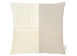Dekokissen APELT "COMO" Gr. 1, beige (creme, kariert), B:49cm L:49cm, Polyester, Dekokissen_Sitzkissen_Kissenhüllen, Dekokissen, Kissenhülle ohne Füllung, 1 Stück