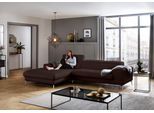 Ecksofa W.SCHILLIG "piedroo, Designsofa mit tollem Sitzkomfort, bequem und elegant, L-Form", braun (mocca z69), B:303cm H:70cm T:193cm, Longlife Xtra-Leder Z69: Das feinnarbige, gedeckte Softleder Z69 besticht durch seine außergewöhnliche Weichheit im trendigen »Vintage-Look«, Hautstärke 0, 9 - 1, 1 mm, Sofas, Ecksofa, Kopfteilverstellung, wahlweise mit Sitztiefenverstellung, Breite 303cm