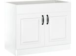 Spülenschrank WIHO KÜCHEN "Erla", weiß (front: kassette weiß, korpus: weiß), B:100cm H:82cm T:57cm, Schränke, Spülenschrank, 100 cm breit mit Kassettenfront, ohne Arbeitsplatte