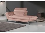 Recamiere EGOITALIANO "Sueli, extravagantes Design und erstklassiger Sitzkomfort", rosa (rose), B:180cm H:100cm T:110cm, Leder »NUVOLE« (Echtes Rindsleder). Halbnatürliches, halbnarbiges Rindsleder mit einer natürlichen Körnung von 1, 2 bis 1, 4 mm. Dieses Leder hat eine weiche, wachsartige Hand mit mattem Aussehen und einem Wolkeneffekt. Es handelt sich um ein Naturleder, das die ursprünglichen E