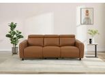 3-Sitzer OTTO HOME "SKAANE Lederoptik, 229 cm, manuelle-u. elektrische Relaxfunktion", braun (cognac), B:229cm H:100cm T:100cm, 100% Polyurethan, Sofas, 3-Sitzer, Relax-Funktion in 2 Sitzen, Kopfteilverstellung, Federkernpolsterung