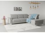 Ecksofa SIT & MORE "Sinatra L-Form", grau, B:251cm H:85cm T:220cm, 100% Polyester, Sofas, Ecksofa, mit Ottomane, optional mit Kopfteilverstellung und Armteilfunktion