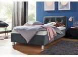 Polsterbett "Vulkan", grau (anthrazit), B:110cm L:210cm, Bezug Bett: Microfaser (100% Polyester) oder Strukturstoff (77% Polyester, 23% Viskose);Bonnell-Federkernmatratze: Mischgewebe (51% Polyprophlen, 39% Polyester, 10% Baumwolle);Kaltschaummatratze: (100% Polyester), Bezug abnehm- und waschbar bis 60C, WESTFALIA SCHLAFKOMFORT, Betten, Polsterbett, in diversen Ausführungen
