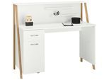 Schreibtisch VOGL MÖBELFABRIK "Dave", weiß (weiß, eichenfarben), B:125cm H:108cm T:56cm, Tische, Schreibtisch