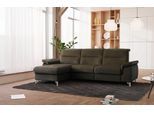 Ecksofa SIT & MORE "Astoria L-Form", grün (oliv), B:260cm H:91cm T:175cm, 100% Polyester, Sofas, Ecksofa, wahlweise mit motorischer Relaxfunktion