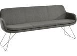 Essbank MUSTERRING "Tavia", grau (grau, edelstahl), B:180cm H:87cm T:66cm, 100% PES, Sitzbänke, Essbank, Schlittengestell in drei Ausführungen, Breite 180, 200 oder 220 cm