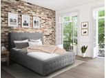 Polsterbett HOME AFFAIRE "Vaine", silber (silberfarben), B:211cm H:96cm L:225cm, Samtoptik (100% Polyester), Betten, Polsterbett, in 5 Breiten, auch in Länge 220 cm, incl. Roll-Lattenrost