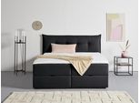 Boxbett HOME AFFAIRE "Kederleicht", grau (anthrazit), B:195cm L:213cm, Komplettbetten, Boxbett, inklusive Bettkasten & Topper, in 4 Breiten und 2 Härtegraden