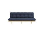 Schlafsofa KARUP DESIGN "Lean 200 Schlafsofa, Gästebett, Sofa mit Futonmatratze", blau (navy), B:200cm H:73cm T:100cm, Bezug: 80% Baumwolle, 20% Polyester, Sofas, Schlafsofa, Inkl. Futonmatratze, Liegefläche 130x200 cm, FSC zertifizierte Kiefer