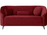 2-Sitzer HOME AFFAIRE "Ashly", rot, B:154cm H:81cm T:80cm, 100% Polyester, Sofas, 2-Sitzer, in 3 Bezugsvarianten, Bouclé, Samtoptik und Struktur weich.