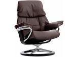 Relaxsessel STRESSLESS "Ruby", braun (braun batick), B:76cm H:100cm T:75cm, Leder PALOMA: durchgefärbtes Semianilin-Möbelleder;Leder BATICK: durchgefärbtes und genarbtes Möbelleder, Sessel, Relaxsessel, mit Signature Base, Größe S, Gestell Eiche, Wenge, Braun & Schwarz