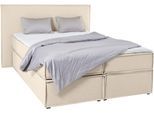 Boxspringbett "Yuma", beige, B:193cm L:213cm, 100% Polyester, LEGER HOME BY LENA GERCKE, Komplettbetten, Boxspringbett, incl. Topper, in 4 Breiten, 3 Matratzenarten und je 2 Härtegraden