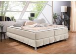 Boxspringbett HOME AFFAIRE "Salo", beige, B:206cm L:206cm, Komplettbetten, Boxspringbett, Ohne Kopfteil, inkl. Topper, auch in Überlänge 220 cm