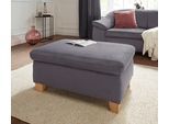Hocker SIT & MORE "Santo", grau (steel), B:100cm H:45cm T:66cm, Luxus-Microfaser ALTARA NUBUCK (100% Polyester);Struktur (100% Polyester);Struktur weich (92% Polyester, 8% Nylon), Hocker, Hocker