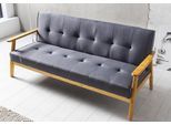 Schlafsofa SALESFEVER "Skagen 3-Sitzer Sofa", grau (dunkelgrau), B:190cm H:81cm T:85cm, Webstoff (100% Polyester), Massivholz, Sofas, Schlafsofa, Holzgestell Sofa: Entspannung und Schlaf auf 190cm Breite