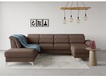 Wohnlandschaft SIT & MORE "Sinatra U-Form", braun (espresso), B:326cm H:85cm T:220cm, 98% Polyester, 2% Polyamid, Sofas, Wohnlandschaft, optional mit Kopfteilverstellung und Armteilfunktion etc.