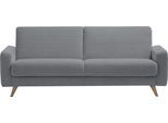 3-Sitzer EXXPO - SOFA FASHION "Samso, elegant und bequem, aktueller Cord Bezug, Kippcouch", grau, B:222cm H:89cm T:93cm, 100% PES, Sofas, 3-Sitzer, hochwertige Verarbeitung, Schlafsofa inkl. Bettfunktion und Bettkasten