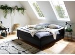 Boxbett "Happy", schwarz, B:180cm L:200cm, Bettgestell und seitliche Einfassung der Matratzen: Strukturstoff, 100% Polyester;Spiegelfläche der Matratze: 100% Polyester;Topper: 100% Polyurethan, Bezug (100% Polyester);Bezug Kopfkissen und Steppdecke: Microfaser (100% Polyester), waschbar bis 95C;Füllung Kopfkissen und Steppdecke: silikonisierte Hohlfaser (100% Polyester), anti-alergisch, ATLANTIC H