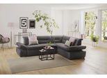 Ecksofa HOME AFFAIRE "Avesa L-Form", braun (schlamm), B:275cm H:80cm T:211cm, 100% Polyester, Sofas, Ecksofa, Wahlweise mit Arm- und Bettfunktion, B/T/H: 275/211/80 cm