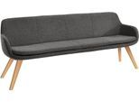 Essbank MUSTERRING "Tavia", grau (anthrazit, eiche bianco), B:220cm H:87cm T:66cm, 100% PES, Sitzbänke, Essbank, Stativgestell aus Eiche bianco massiv, Breite 180, 200 oder 220 cm