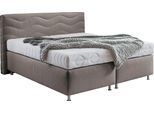 Boxspringbett "Sigma", beige (schwarz, beige), B:195cm L:210cm, Bezug Bett: Microvelours (100% Polyester) oder Feinstruktur (100% Polyester);Bezug Bonnell-Federkernmatratze: 100% Polyester;Bezug Kaltschaummatratze: 100% Polyester;Bezug Tonnentaschenfederkernmatratze: 80% Baumwolle, 20%Polyester, WESTFALIA SCHLAFKOMFORT, Komplettbetten, Boxspringbett