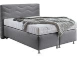 Boxspringbett "Sigma", grau, B:155cm L:210cm, Bezug Bett: Microvelours (100% Polyester) oder Feinstruktur (100% Polyester);Bezug Bonnell-Federkernmatratze: 100% Polyester;Bezug Kaltschaummatratze: 100% Polyester;Bezug Tonnentaschenfederkernmatratze: 80% Baumwolle, 20%Polyester, WESTFALIA SCHLAFKOMFORT, Komplettbetten, Boxspringbett