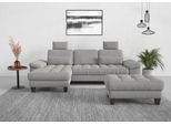 Ecksofa SIT & MORE "Westham L-Form", silber, B:275cm H:88cm T:172cm, 90% Polyester 10% Polyamid, Sofas, Ecksofa, Recamiere, mit oder ohne Bettfunktion, Bettkasten, Füße wengefarben