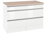 Unterschrank KOCHSTATION "KS-Ohio", weiß (weiß hochglanz, weiß), B:120cm H:85cm T:60cm, Schränke, Unterschrank, Breite 120 cm