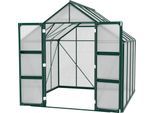 Gewächshaus VITAVIA "Domus 6700", grün (smaragdgrün), B:257cm H:253,9cm T:263cm, Gewächshäuser, Gewächshaus, mit Doppelschwingtüren und bodentiefer Türschwelle, 4 mm Hohlkammer