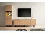 Wohnwand HOME AFFAIRE "Lund, moderne Anbauwand, Wohnzimmer-Set in Stone Oak", beige (stone oak), B:273cm H:40cm T:200cm, Holzwerkstoff, Kastenmöbel-Sets, Wohnwand, enthält Vitrine und Lowboard