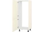 Kühlumbauschrank KOCHSTATION "KS-Scafa" 2 Türen für integrierte Kühl-Gefrier-Kombination 1444 mm", beige (magnolia), B:60cm H:150cm T:56cm, Schränke, Kühlumbauschrank, Breite/Höhe: 60/150 cm, wahlweise Türanschlag rechts oder links