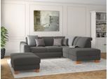 Ecksofa SIT & MORE "Dundee L-Form", grau, B:263cm H:86cm T:219cm, Sofas, Ecksofa, mit Federkern und Massivholzfüßen, wahlweise mit Kopfteilverstellung