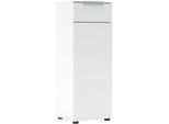Aktenschrank INNOSTYLE "Büroschrank Santorin, 40/110/38 cm ( B/H/T)", weiß, B:40cm H:110cm T:38cm, ABS-Kunststoff, Glas, Holzwerkstoff, Metall, Schränke, Aktenschrank, 1 Tür links/rechts verwendbar, Softclose, Klarglas, ABS Schutzkante
